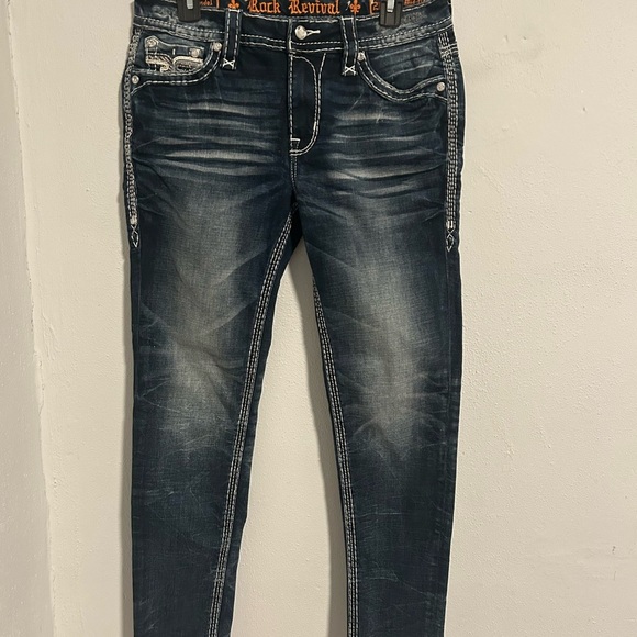 Rock Revival Blue Skinny Jeans Premium Stretch Denim NWOT - Picture 3 of 8